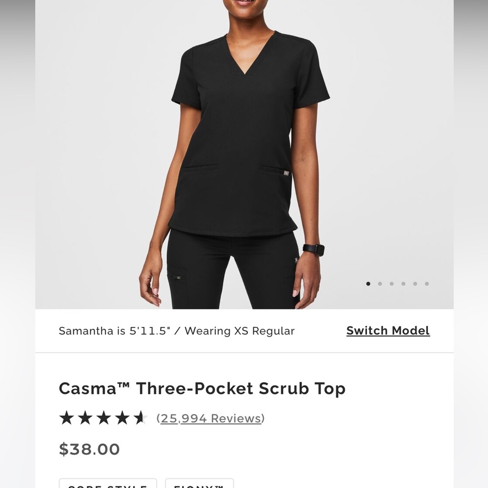 Figs cases three pockets scrub top.